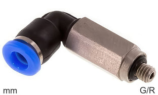 Elbow Push-In Fittings Brass And Plastic G/R-Threads Male Long (3-6mm)