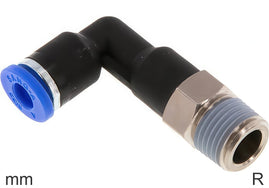 Elbow Push-In Fittings Brass And Plastic R-Threads Male Long Body