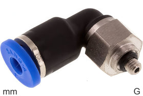 Elbow Push-In Fittings Brass And Plastic G-Threads Male Short