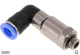 Swivel Elbow Push-In Fittings Brass And Plastic G-Threads Male Two Ball Bearings
