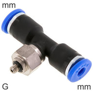 Push-In Tee Fittings Brass And Plastic G-Threads Male T-Shape
