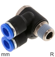 Push-In Y Fittings Brass And Plastic R-Threads Male Elbow Outer Hex