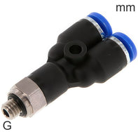 Push-In Y Fittings Brass And Plastic G-Threads Male