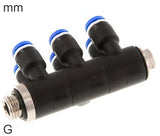 Featured image of collection - 6-Way Distributor Push-In Fittings Brass And Plastic G-Threads Male