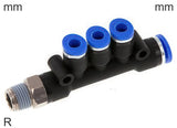 Featured image of collection - Distributor Push-In Fittings Brass And Plastic R-Threads Male 3 Outlets