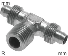 Push-On Tee Fittings Stainless Steel R-Threads Male T-Shape Without Nut