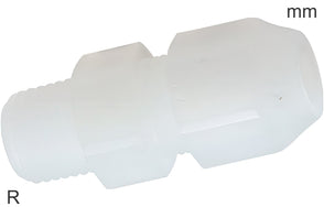 Compression Fittings Plastic PVDF R-Threads Male For Plastic Hoses