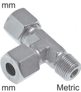 Compression Tee Fittings Stainless Steel Metric-Threads Male L-Shape