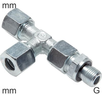 Cutting Ring Tee Fittings Steel / Stainless Steel G-Threads Male L-Shape Adjustable