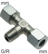 Cutting Ring Tee Fittings Steel / Stainless Steel G/R-Threads Male T-Shape