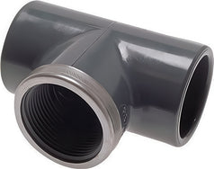 PVC Tee Fittings With Female Socket And Female Threads PN16