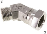 Featured image of collection - Angled Fittings 45deg Steel / Stainless Steel G-Threads Male/Female With 60deg Hose Cone PN350