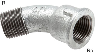 Angled Fittings 45deg Cast Iron R/Rp-Threads Male/Female PN25