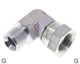 Featured image of collection - Angled Fittings 90deg Steel / Stainless Steel G-Threads Male/Female With 60deg Hose Cone PN475