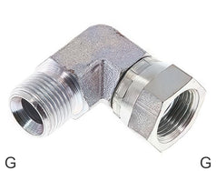 Angled Fittings 90deg Steel / Stainless Steel G-Threads Male/Female With 60deg Hose Cone PN475