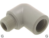 Featured image of collection - Angled Fittings 90deg Plastic G-Threads Male/Female PN10