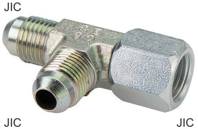 Tee Fittings Steel / Stainless Steel JIC-Threads Male/Female L-Shape PN350