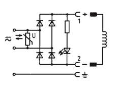 Connector 100-120V AC/DC (DIN - A) with Rectifier LED and Varistor - Burkert 2508 008365
