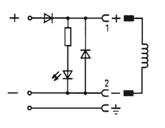 Connector 12-24V DC (DIN - A) with LED Recovery Diode and Polarity Protection - Burkert 2508 008373