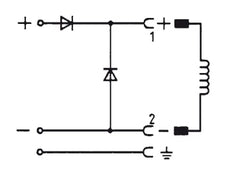 Connector 12-240V DC (DIN - A) with Recovery Diode and Polarity Protection - Burkert 2508 008375