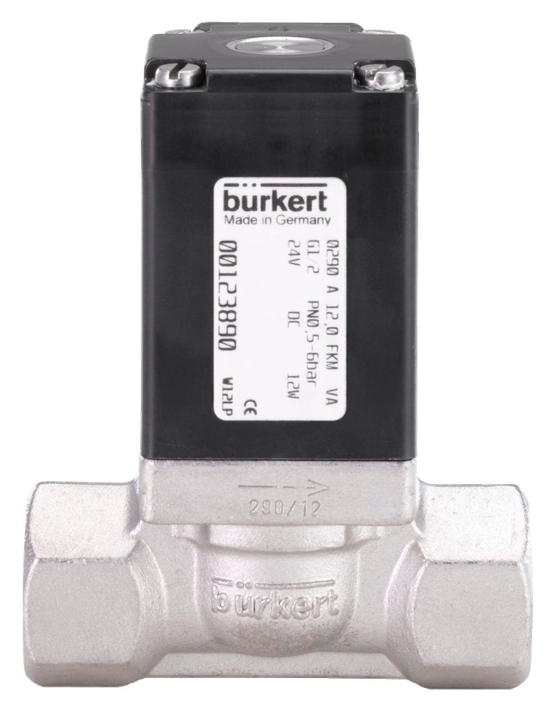 Solenoid Valve G1/2'' NC Stainless Steel FKM 0-16bar/232psi 24VAC/DC Vacuum Oxygen Fat/Oil Free 290 21155
