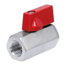 G 1/2'' F/F 2-Way Stainless Steel Mini Ball Valve 69 bar PTFE - TamesonPRO 1113-012-F