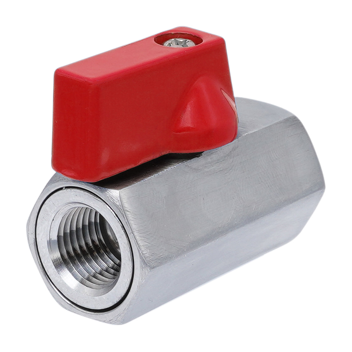 G 1/4'' F/F 2-Way Stainless Steel Mini Ball Valve 69 bar PTFE - TamesonPRO 1113-014-F