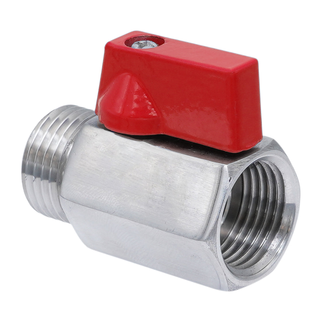 R/Rp 3/8'' M/F 2-Way Stainless Steel Mini Ball Valve 69 bar PTFE - TamesonPRO 1113-038-MF