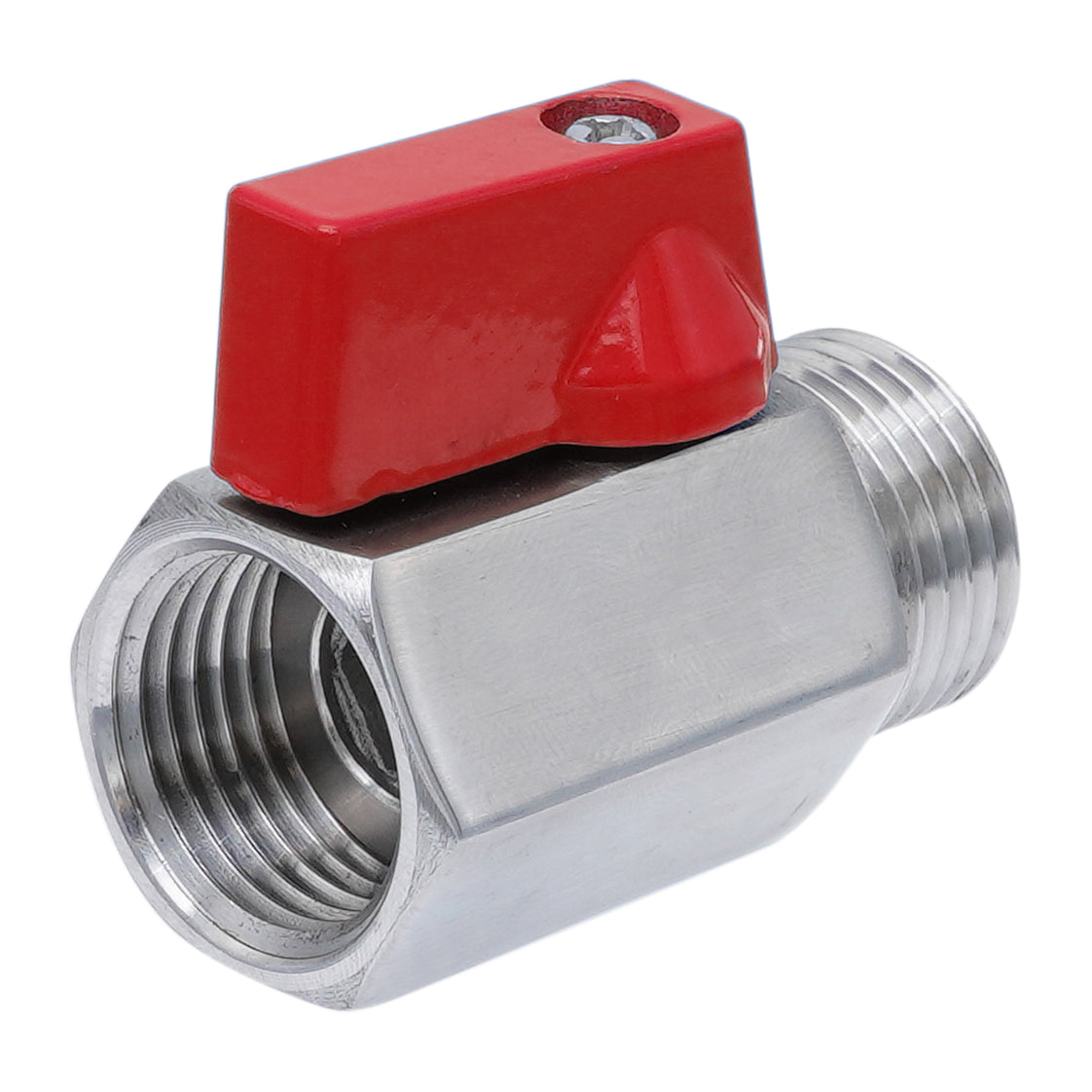 R/Rp 1/2'' M/F 2-Way Stainless Steel Mini Ball Valve 69 bar PTFE - TamesonPRO 1113-012-MF