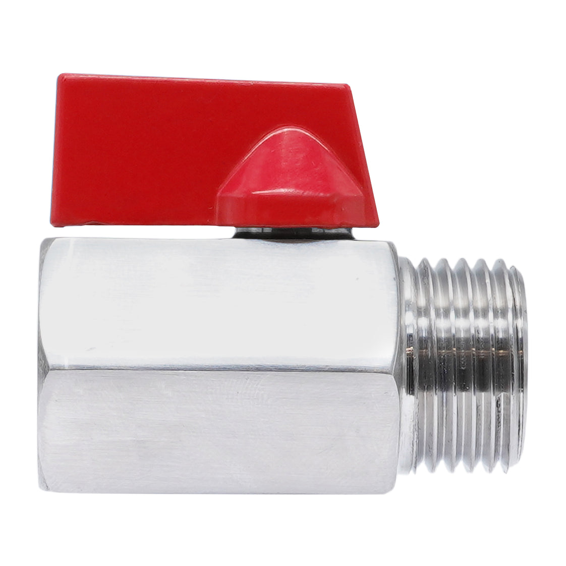 R/Rp 3/8'' M/F 2-Way Stainless Steel Mini Ball Valve 69 bar PTFE - TamesonPRO 1113-038-MF