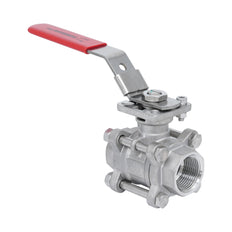 Rp 2-1/2'' 3-Piece 2-Way Stainless Steel Ball Valve 69 bar RTFE ISO-Top F07/F10 - TamesonPRO 1121-212