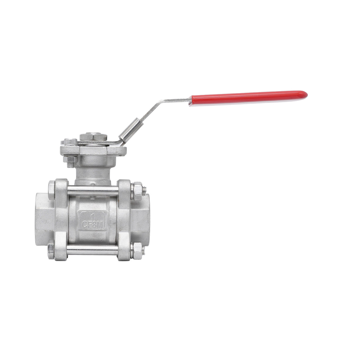 Rp 2-1/2'' 3-Piece 2-Way Stainless Steel Ball Valve 69 bar RTFE ISO-Top F07/F10 - TamesonPRO 1121-212
