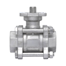Rp 2-1/2'' 3-Piece 2-Way Stainless Steel Ball Valve 69 bar RTFE ISO-Top F07/F10 - TamesonPRO 1121-212