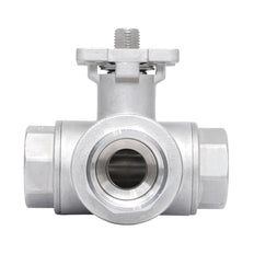 Rp 2'' 3-Way T-Port Stainless Steel Ball Valve 69 bar RTFE ISO-Top F07 - TamesonPRO 1125-200-T