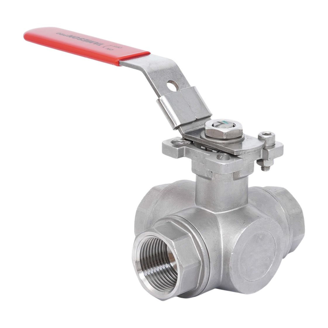 Rp 2'' 3-Way L-Port Stainless Steel Ball Valve 69 bar RTFE ISO-Top F07 - TamesonPRO 1125-200-L