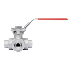 Rp 2'' 3-Way L-Port Stainless Steel Ball Valve 69 bar RTFE ISO-Top F07 - TamesonPRO 1125-200-L