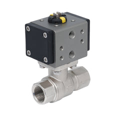 Rp 3/8" 2-Way Pneumatic Brass Ball Valve - Double Acting