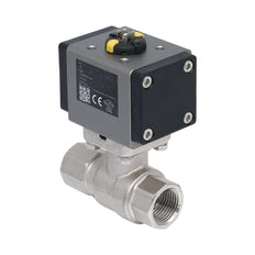 Rp 3/8" 2-Way Pneumatic Brass Ball Valve - Double Acting