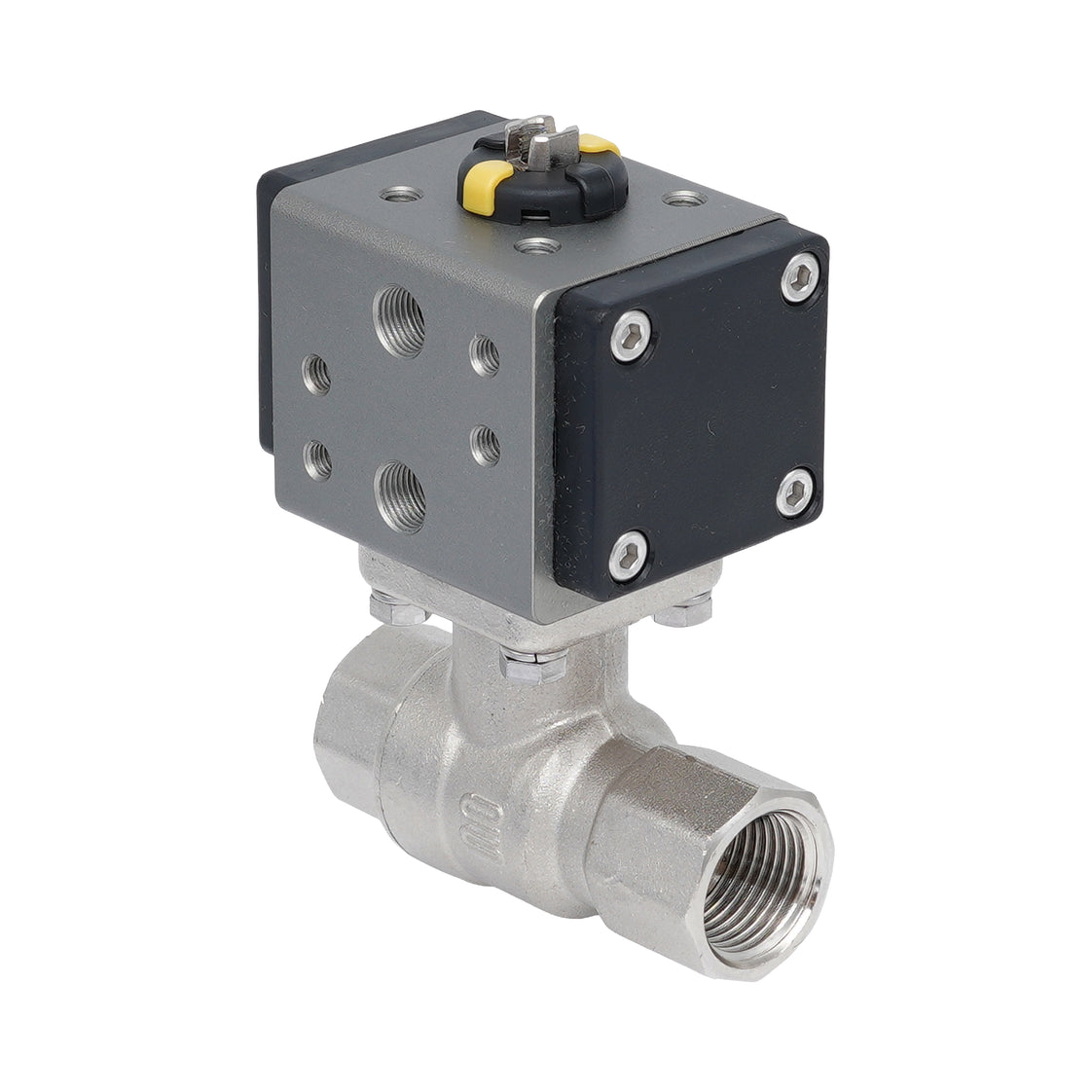 Rp 1/4" 2-Way Pneumatic Brass Ball Valve - Double Acting