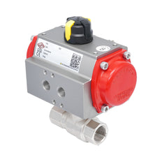 Rp 3/8" 2-Way Pneumatic Brass Ball Valve - Spring Opening