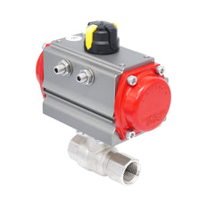 Rp 3/8" 2-Way Pneumatic Brass Ball Valve - Spring Closing