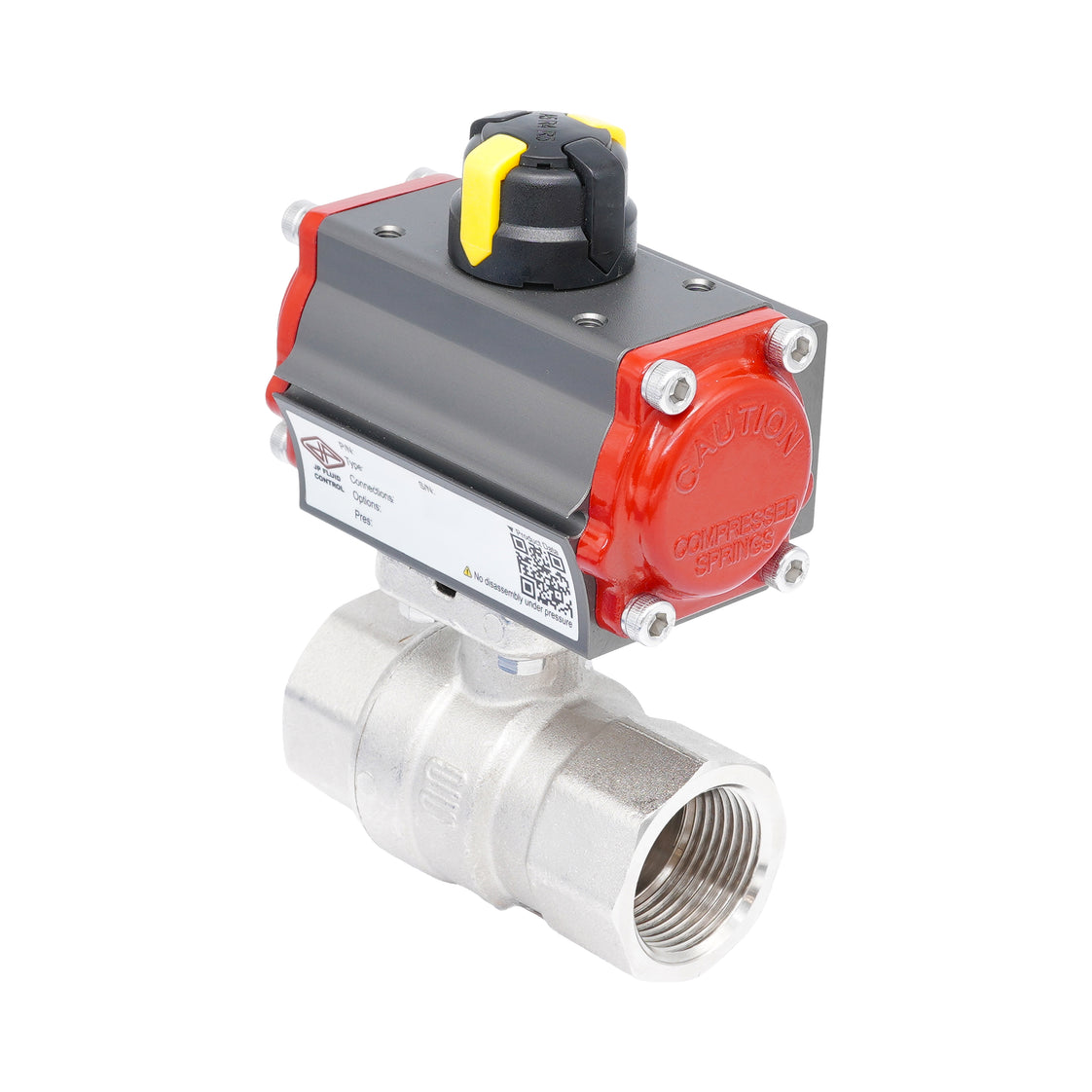 Rp 1" 2-Way Pneumatic Brass Ball Valve - Double Acting