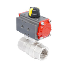 Rp 1 1/4" 2-Way Pneumatic Brass Ball Valve - Double Acting