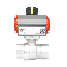 Rp 1" 2-Way Pneumatic Brass Ball Valve - Double Acting
