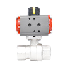 Rp 1 1/2" 2-Way Pneumatic Brass Ball Valve - Double Acting