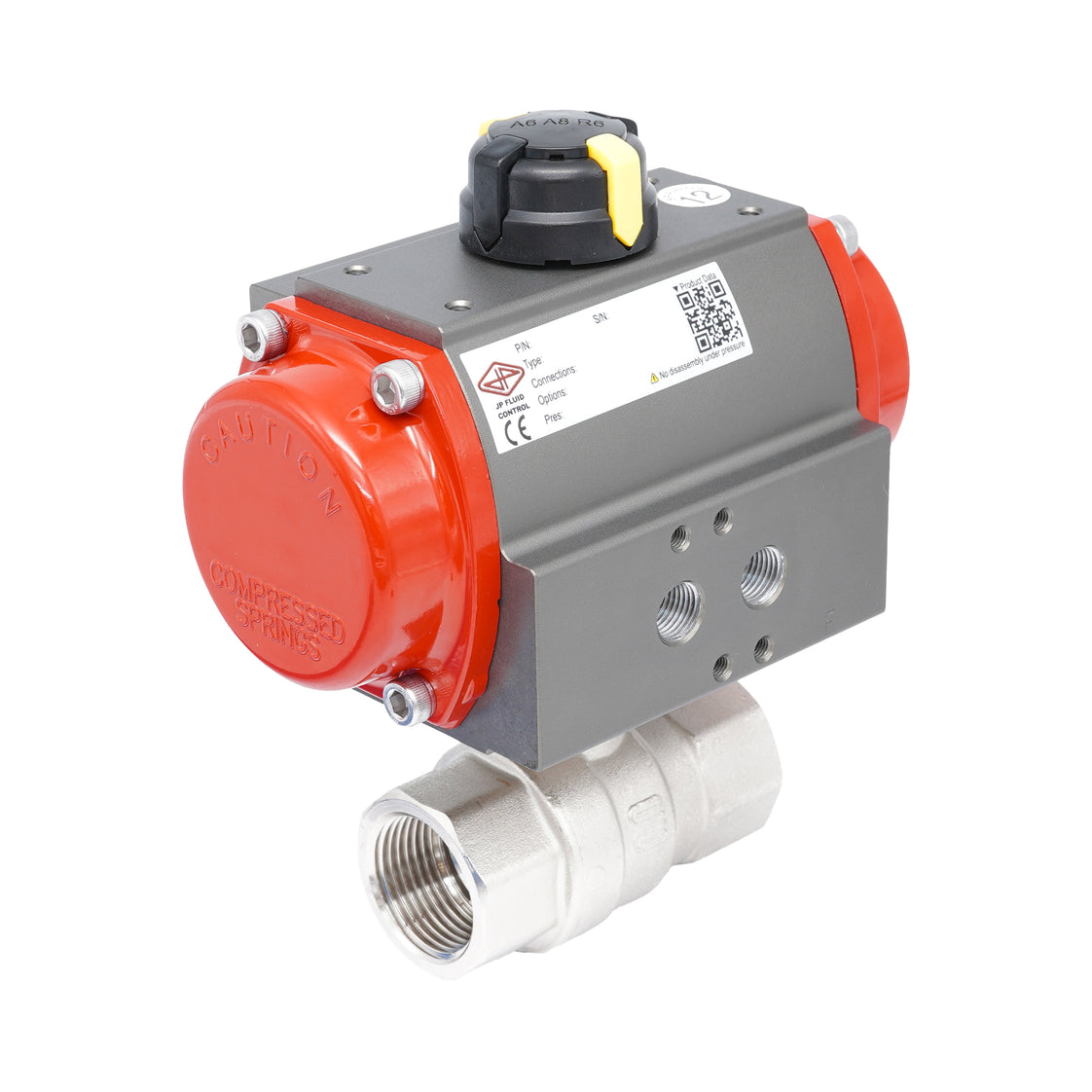 Rp 1" 2-Way Pneumatic Brass Ball Valve - Spring Closing