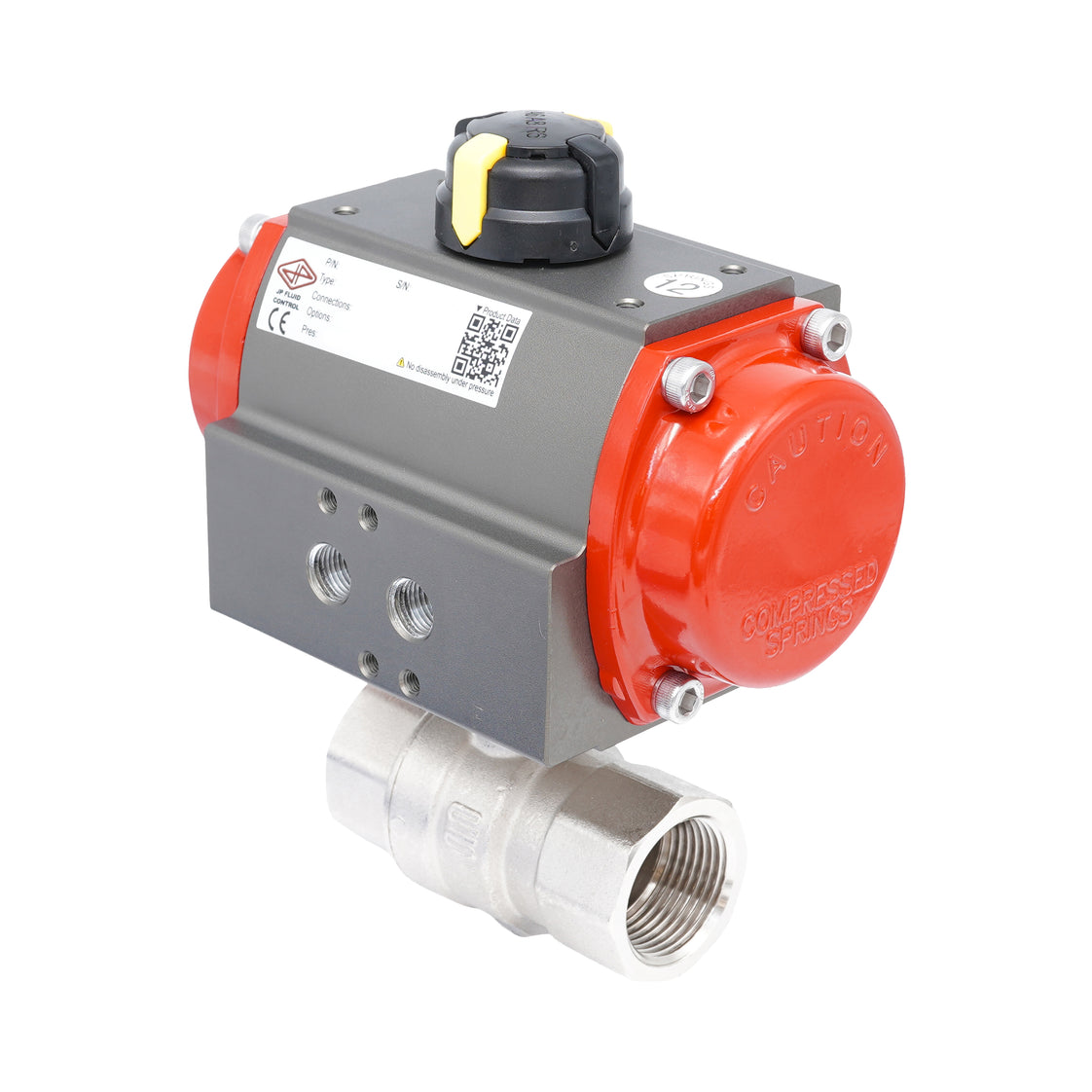 Rp 1 1/2" 2-Way Pneumatic Brass Ball Valve - Spring Closing