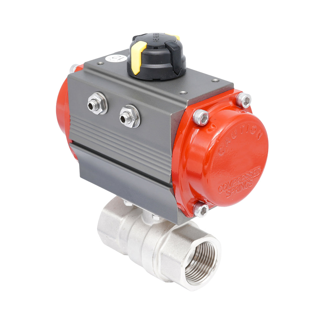 Rp 1 1/4" 2-Way Pneumatic Brass Ball Valve - Spring Closing