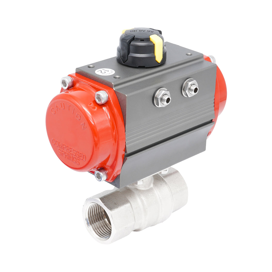 Rp 1 1/4" 2-Way Pneumatic Brass Ball Valve - Spring Closing