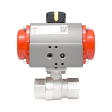 Rp 1 1/2" 2-Way Pneumatic Brass Ball Valve - Spring Closing
